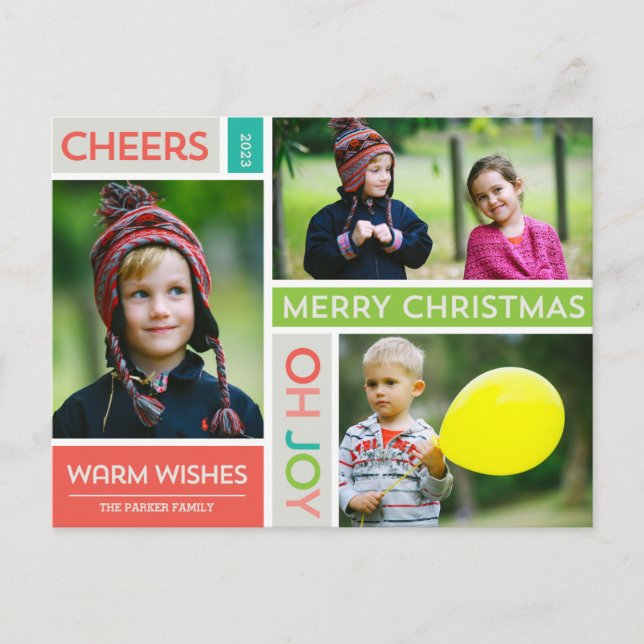 Joyful & Bright Holiday Photo Card (Front)