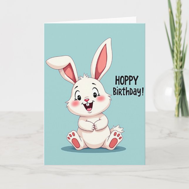 Joyful Bunny Birthday Card (Front)