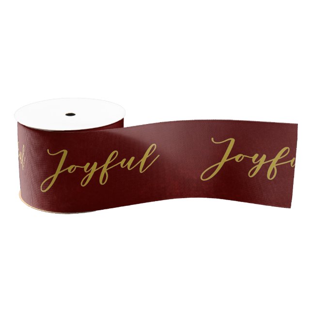 Joyful Burgundy Ribbon Grosgrain Ribbon (Spool)