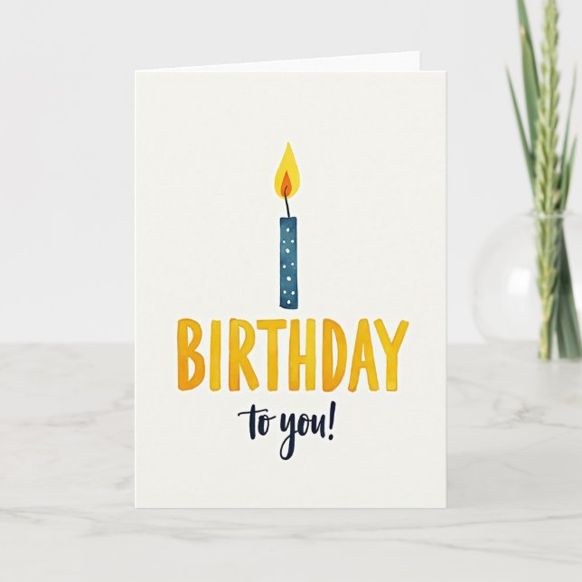 Joyful Candle Watercolor Card (Front)