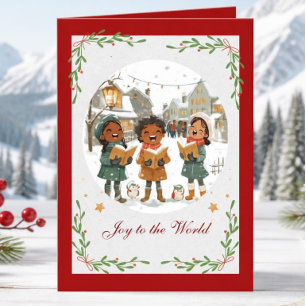 Joyful Carolers Christmas card