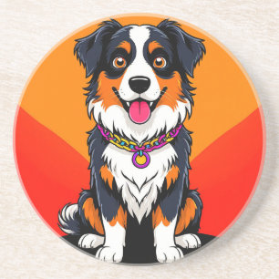 Joyful Cartoon Dog Illustration Coaster