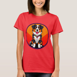 Joyful Cartoon Dog Illustration T-Shirt