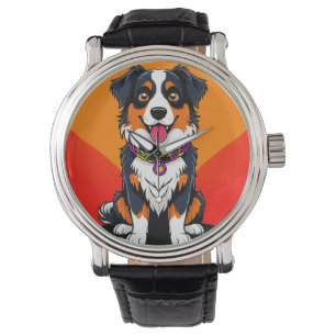 Joyful Cartoon Dog Illustration Watch