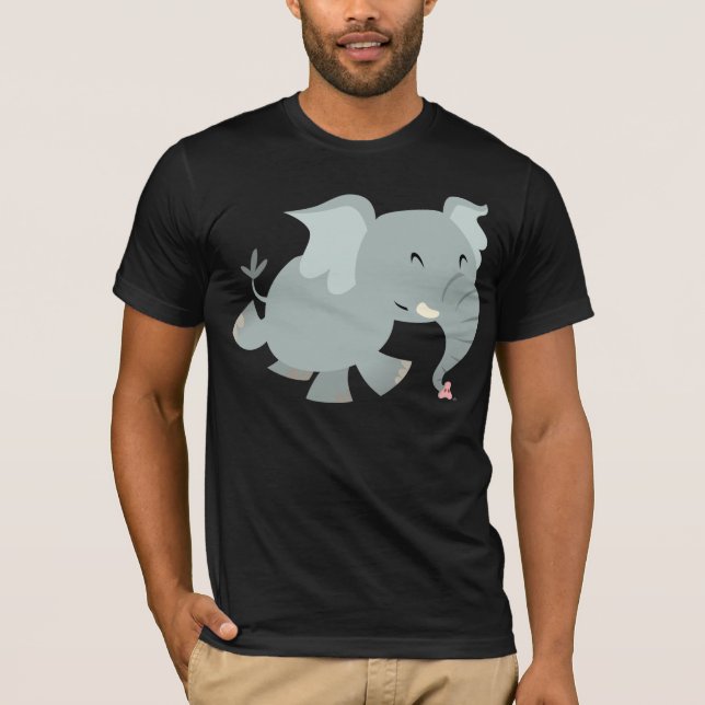 Joyful Cartoon Elephant T-shirt (Front)