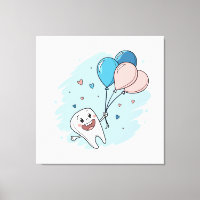 Joyful Cartoon Tooth with Balloons – Dental Health