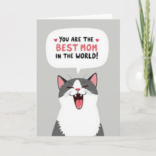 Joyful Cat Best Mom Card