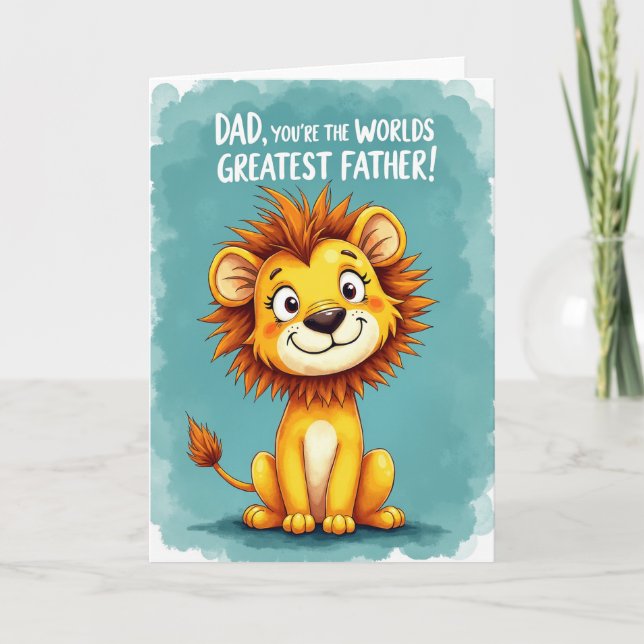 Joyful Cat Fathers Day Wish Card (Front)