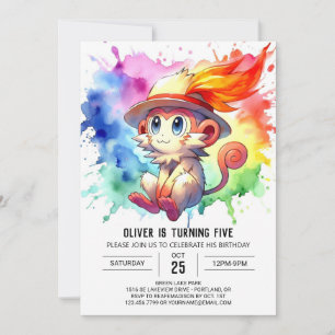 Joyful Children Monkey Birthday Invitation