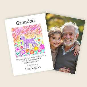 Joyful Child's Art Birthday Card for Grandfather