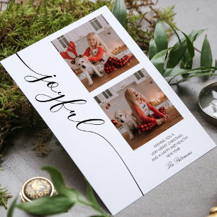 Joyful Christmas Calligraphy Script Photo Picture Holiday Card