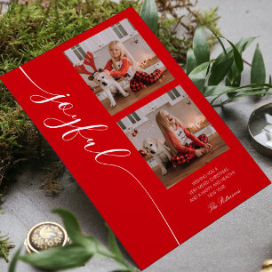 Joyful Christmas Calligraphy Script Photo Picture Holiday Card