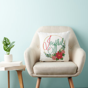 Joyful Christmas Decor Pillow