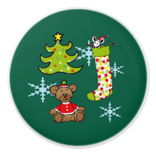 joyful Christmas decorations Ceramic Knob