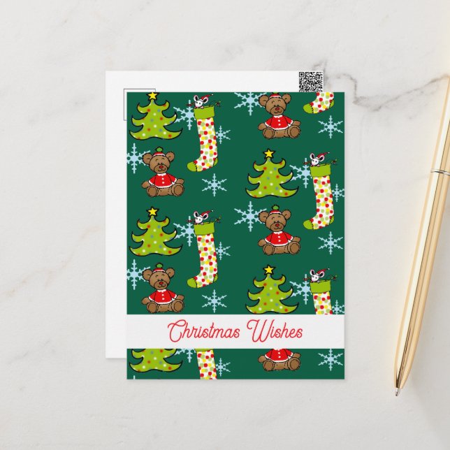 joyful Christmas decorations Postcard (Front/Back In Situ)