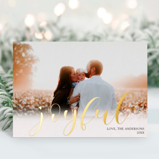 Joyful Christmas Elegant white gold foil photo  (Creator Uploaded)