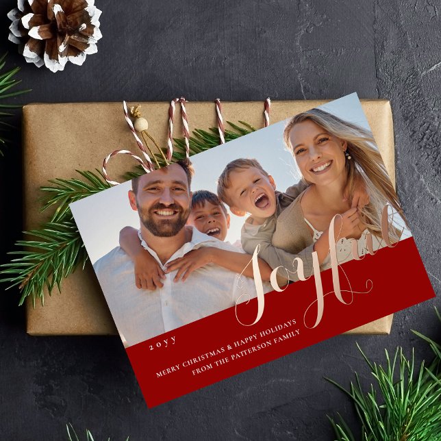 Joyful Christmas Family Photo Modern Script (Creator Uploaded)