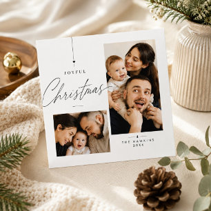 Joyful Christmas Family Portraits Personalised Holiday Card