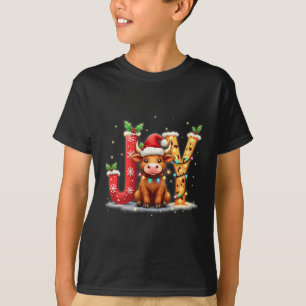 Joyful Christmas Highland Cow Family Funny Matchin T-Shirt
