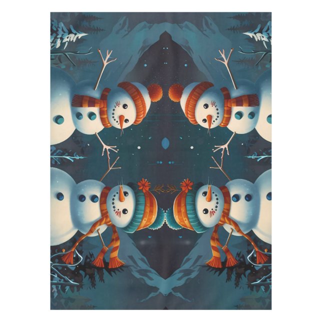 Joyful Christmas holiday scene celebration Tablecloth (Front)