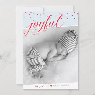 JOYFUL CHRISTMAS HOLIDAY stylish calligraphy red