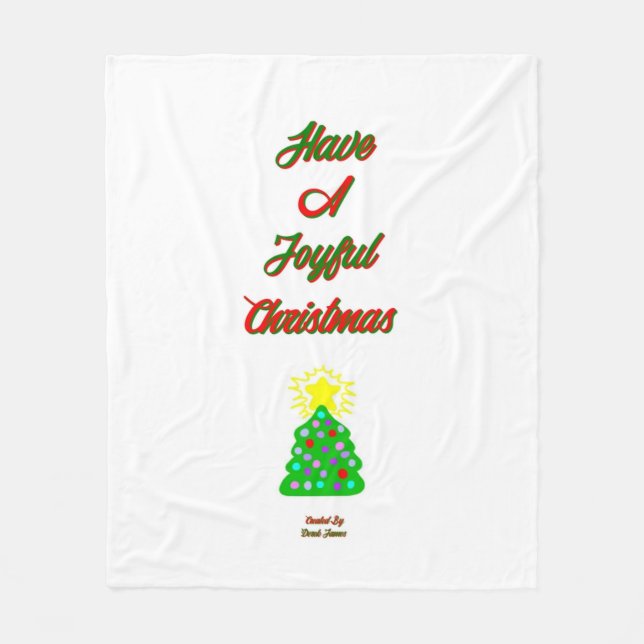 Joyful Christmas Medium Fleece Blanket (Front)