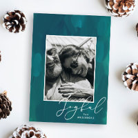 Joyful Christmas. Modern abstract green oil brush