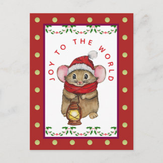 Joyful Christmas mouse greeting card