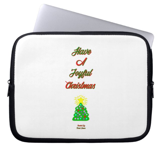 Joyful Christmas Neoprene Laptop Sleeve (Front)