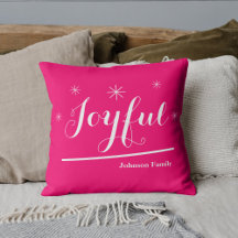 Joyful Christmas Personalised Family Name Hot Pink