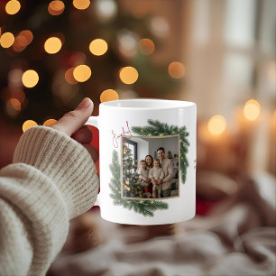 Joyful Christmas Photo Frame Personalized Family  Coffee Mug