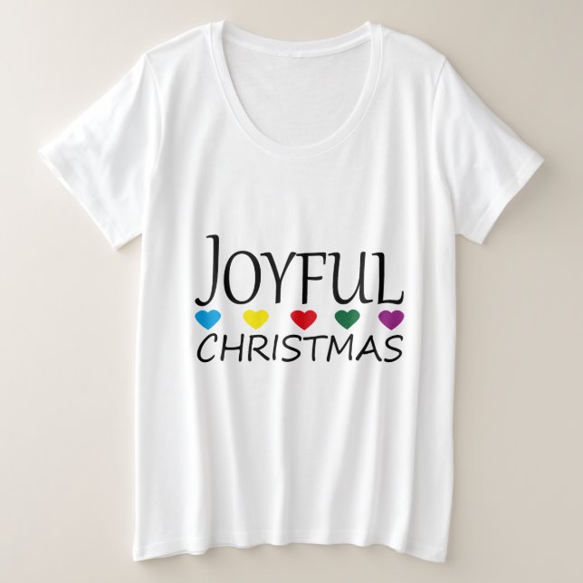 JOYFUL CHRISTMAS PLUS SIZE T-Shirt (Design Front)