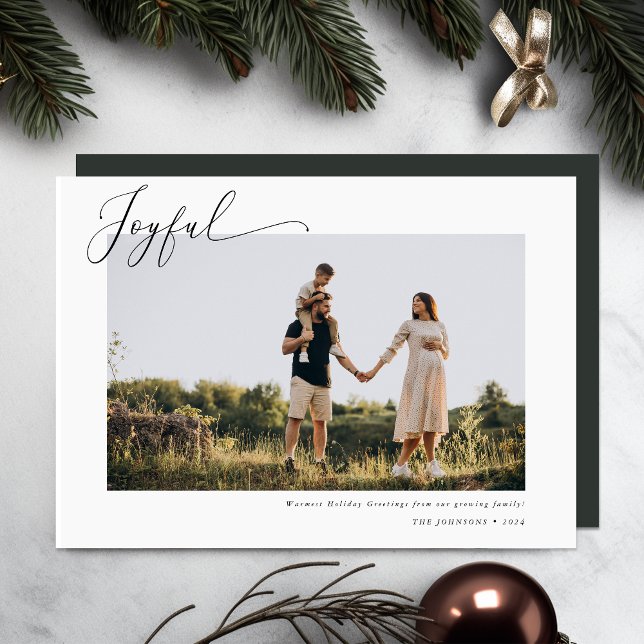 Joyful Christmas Pregnancy Announcement Card (Creator Uploaded)
