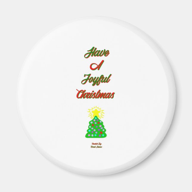 Joyful Christmas Round Magnet (Front)