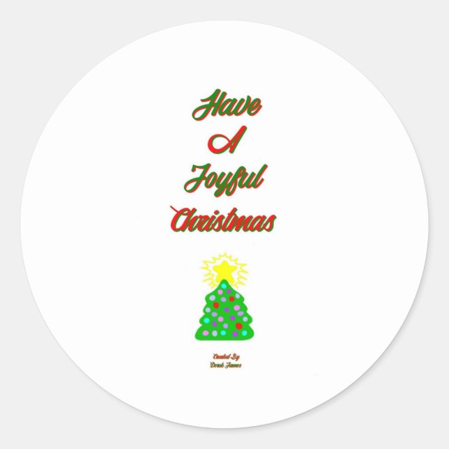 Joyful Christmas Round Sticker (Front)