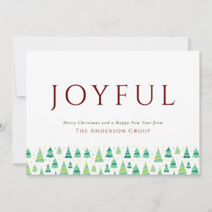Joyful Christmas Trees Corporate Business Holiday  Card