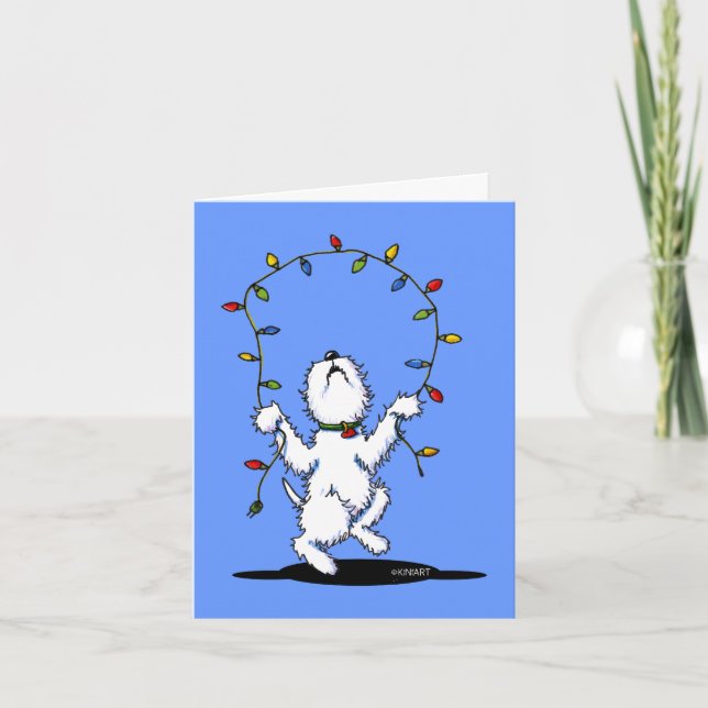 Joyful Christmas Westie Greeting Cards (Front)