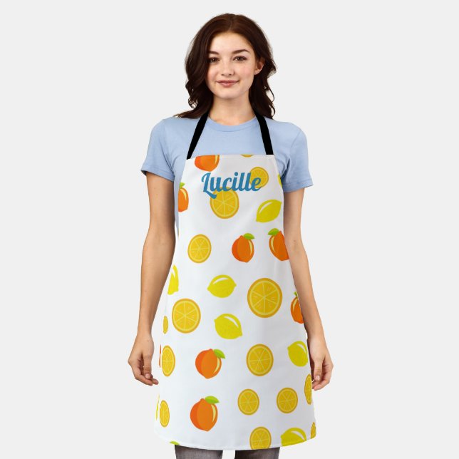 Joyful Citrus: Lemons & Oranges Apron (Worn)
