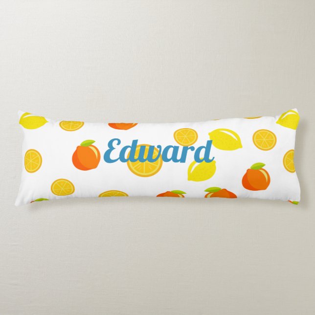 Joyful Citrus: Lemons & Oranges Body Cushion (Front)