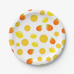 Joyful Citrus: Lemons & Oranges Paper Plate