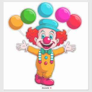 Joyful Clown With Balloons Celebrating Birthday