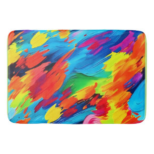 Joyful Colour Explosion Painting Bath Mat