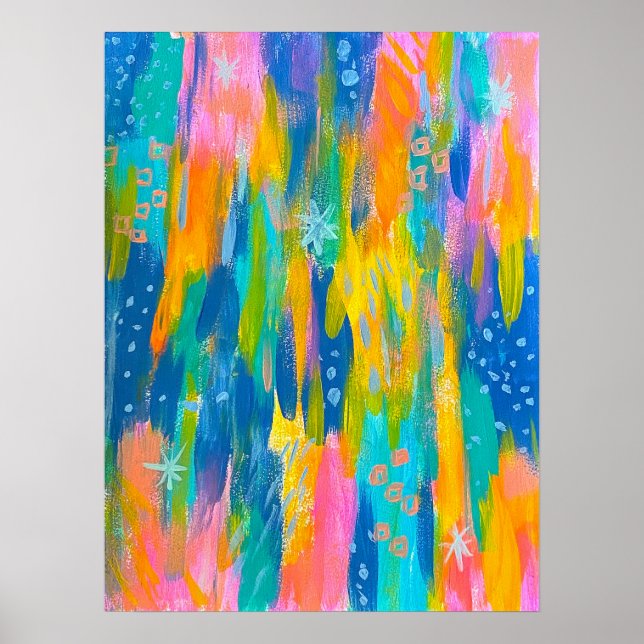 Joyful Colourful Abstract Painting Print (Front)