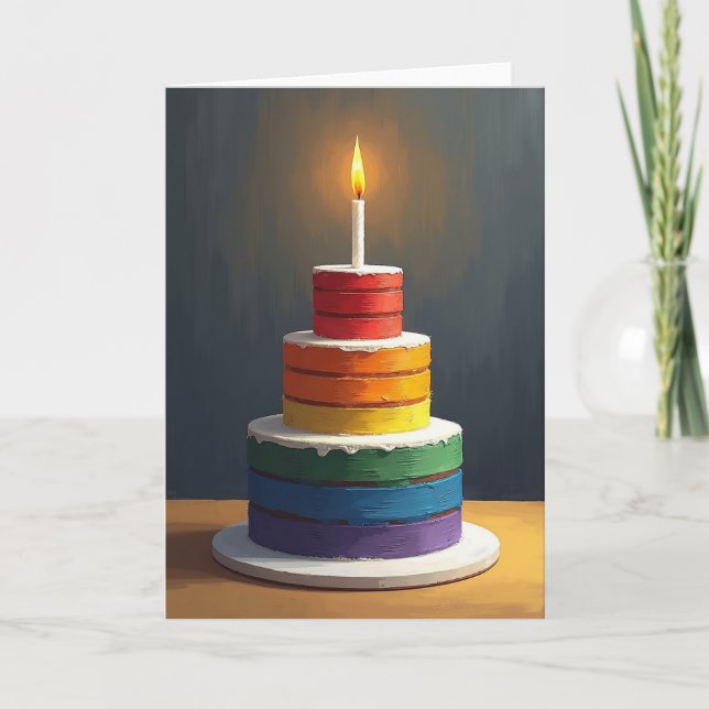 Joyful Colourful Cake Card (Front)