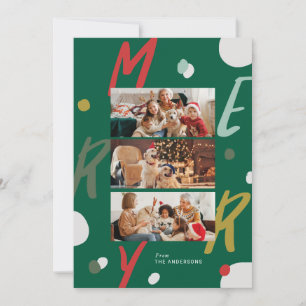 Joyful Colourful Merry Christmas Photo cards