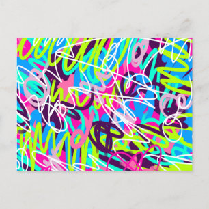 Joyful Colours Modern Abstract Postcard