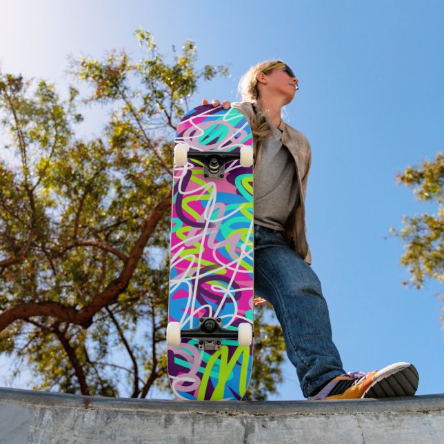 Joyful Colours Modern Abstract  Skateboard (Outdoor 1)