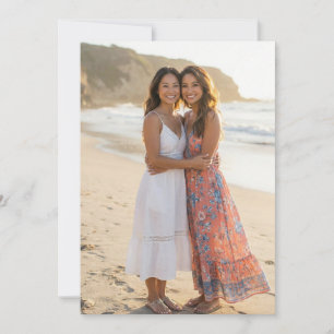Joyful Coral Botanical Photo Invitation
