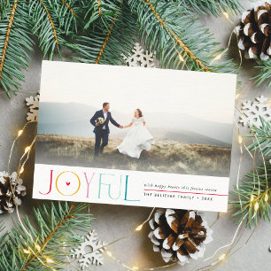 JOYFUL COUPLE PHOTO modern pretty elegant colourfu Announcement
