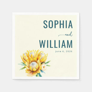 Joyful Cream Floral Bouquet Napkin